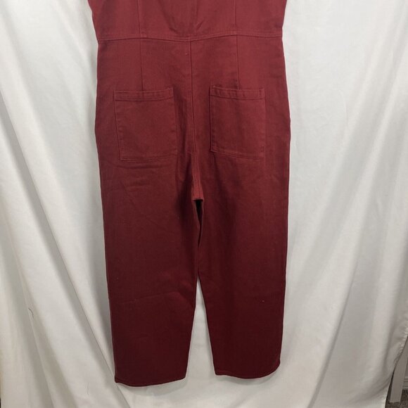 RVCA Burgundy Overalls Womens Size XL Baggy Skater Grunge - Picture 10 of 16